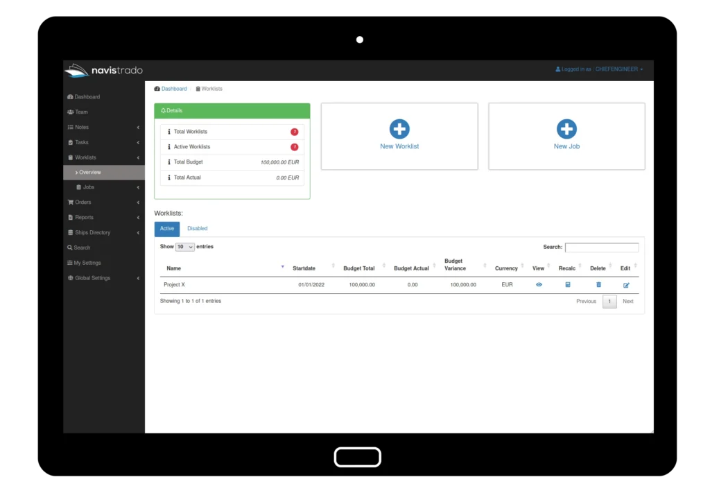 Worklist Dashboard